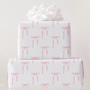 Papier Cadeau Coquette Rose Bow