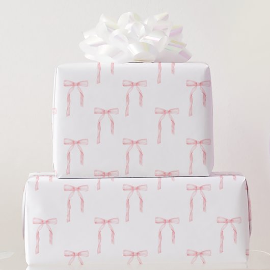 Papier Cadeau Coquette Rose Bow