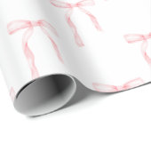 Papier Cadeau Coquette Rose Bow (Coin rond)