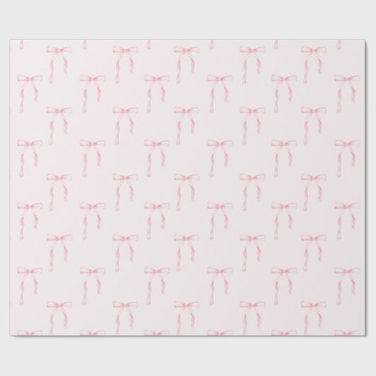 Papier Cadeau Coquette Rose Bow (Plat)