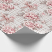 Papier Cadeau Coquette Rose Floral (Coin)
