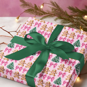 Papier Cadeau Coquette rose vaches et pain d'épice