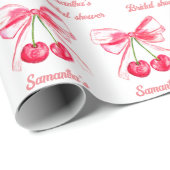 Papier Cadeau Coquette Rouge Rose Cerise Féminin Mariage (Coin rond)