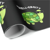 Papier Cadeau Coquetterie célébrité Funny Tortoise Pun Dark BG (Coin rond)