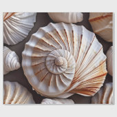 Papier Cadeau Coquillage et thème plage (Plat)