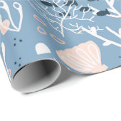 Papier Cadeau Coquillage marin (Coin rond)