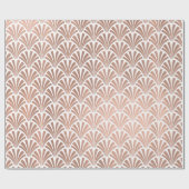 Papier Cadeau Coquillages Art Déco Balances Rose Or Cuivre Blanc (Plat)