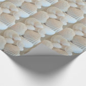 Papier Cadeau Coquillages blancs ensoleillés, Plage d'été Exotiq (Coin)