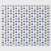 Papier Cadeau Coquillages Bleu Moderne Océan Nautique (Plat)