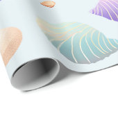 Papier Cadeau Coquillages Colorés (Coin rond)