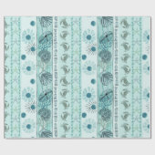 Papier Cadeau Coquillages de Noël de Bohême (Plat)