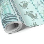 Papier Cadeau Coquillages de Noël de Bohême (Coin rond)