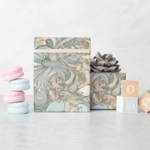 Papier Cadeau Coquillages de style Art nouveau Motif répétitif