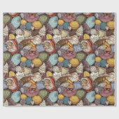 Papier Cadeau Coquillages de style comique Motif répétitif (Plat)