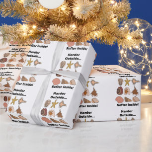 Papier Cadeau Coquillages Durs à l'Extérieur Tendres à l'Intérie