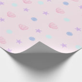 Papier Cadeau Coquillages et perles pastel en rose (Coin)
