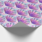 Papier Cadeau Coquillages sous la mer rose pourpre (Coin)