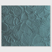 Papier Cadeau Coquillages Turquoise Ocean Beach Découpage métall (Plat)