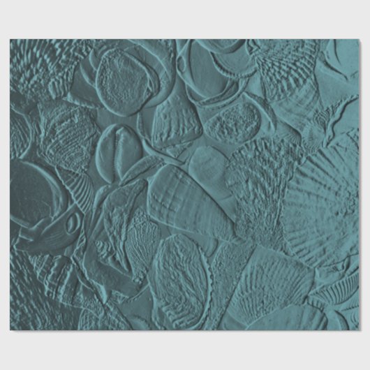 Papier Cadeau Coquillages Turquoise Ocean Beach Découpage métall (Plat)