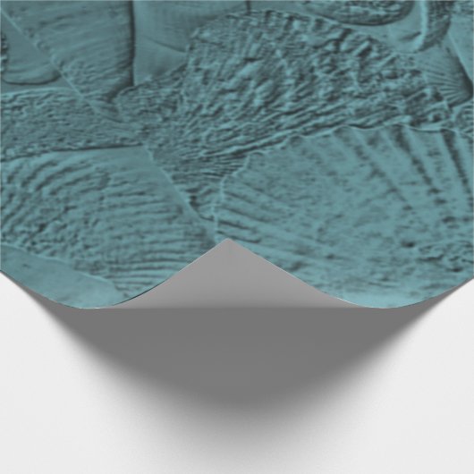 Papier Cadeau Coquillages Turquoise Ocean Beach Découpage métall (Coin)
