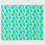 Papier Cadeau Coquillages verts de Seafoam sur l'aqua (Plat)