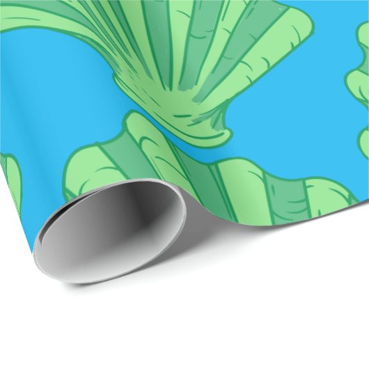 Papier Cadeau Coquille de pétoncle vert Sage Thunder_Cove (Coin rond)