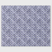 Papier Cadeau Coquille de ventilateur bleu Art déco (Plat)