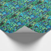 Papier Cadeau Coquille d'ormeau bleu azur (Coin)