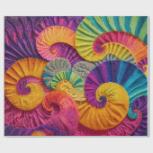 Papier Cadeau Coquilles chromatiques : Mosaïque spirale vibrante (Plat)