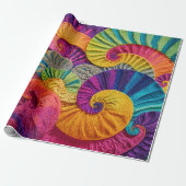 Papier Cadeau Coquilles chromatiques : Mosaïque spirale vibrante (Déroulé)