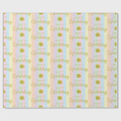 Papier Cadeau Coquilles de mer ocre Eté Mariage plage Sans coutu (Plat)