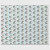 Papier Cadeau Coquilles de Perles Anniversaire (Plat)