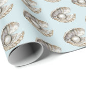 Papier Cadeau Coquilles de Perles Anniversaire (Coin rond)