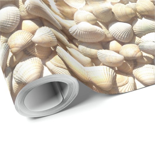 Papier Cadeau Coquilles marines Motif Été Nuances naturelles Bro (Coin rond)