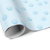 Papier Cadeau Coquilles Saint-Jacques Contour Minimalisme (Coin rond)