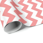 Papier Cadeau Corail Clair Chevron (Coin rond)