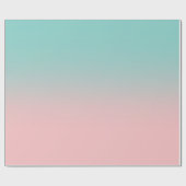 Papier Cadeau Corail clair rose et ombré de sarcelle (Plat)