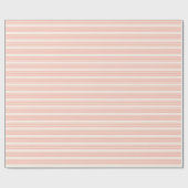 Papier Cadeau Corail et beige cinq rayures motif (Plat)