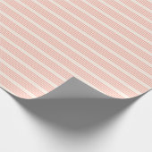 Papier Cadeau Corail et beige cinq rayures motif (Coin)