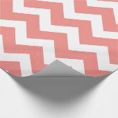 Papier Cadeau Corail et blanc Chevron (Coin)