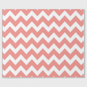 Papier Cadeau Corail et blanc Chevron (Plat)