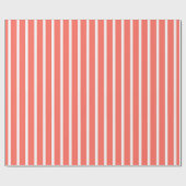 Papier Cadeau Corail et Rayure Blanche (Plat)