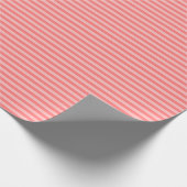 Papier Cadeau Corail et rayures rose clair (Coin)