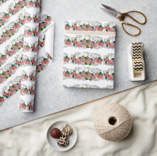 Papier Cadeau Corail et Saumon papier d'enveloppement à motifs f (Artisanat)