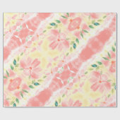 Papier Cadeau Corail Fleuris Joli (Plat)