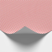 Papier Cadeau Corail foncé et rayures blanches (Coin)