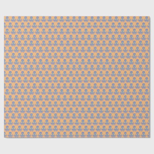 Papier Cadeau Corail octopique bleu (Plat)