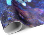 Papier Cadeau Corail récif bleu violet anénome marin (Coin rond)