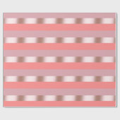 Papier Cadeau Corail rose de rose d'or de poussin moderne (Plat)