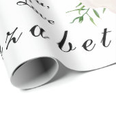 Papier Cadeau Corail rose moderne Floral Botanique (Coin rond)